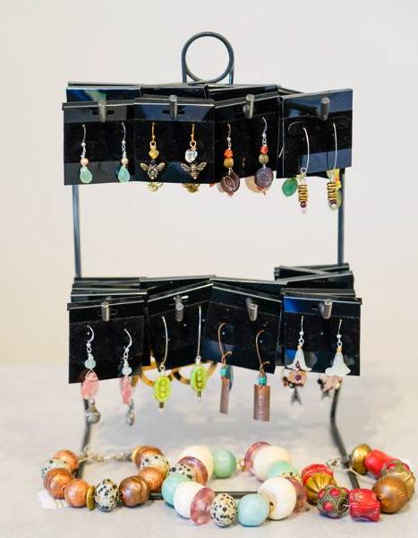 a collection of beaded jewelry